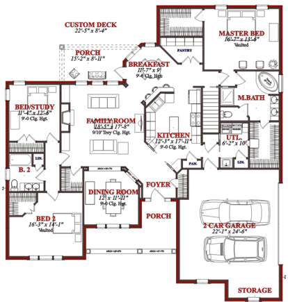 Floorplan 1 for House Plan #1070-00006