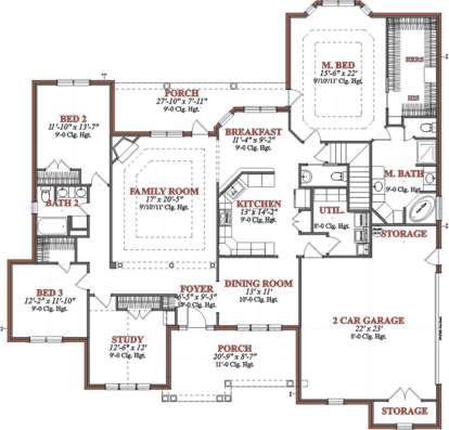 Floorplan 1 for House Plan #1070-00009