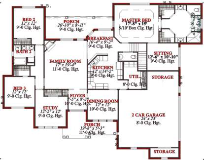 Floorplan 1 for House Plan #1070-00010