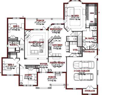 Floorplan 1 for House Plan #1070-00013