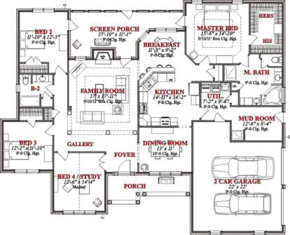 Floorplan 1 for House Plan #1070-00014