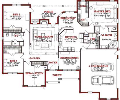 Floorplan 1 for House Plan #1070-00015