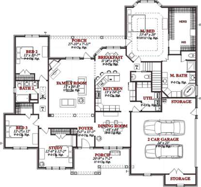 Floorplan 1 for House Plan #1070-00016