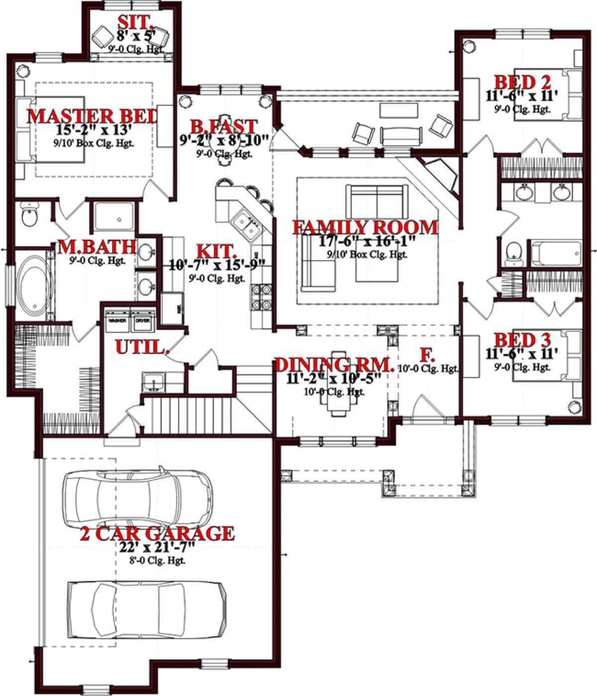 Floorplan 1 for House Plan #1070-00024