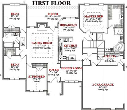 Floorplan 1 for House Plan #1070-00025