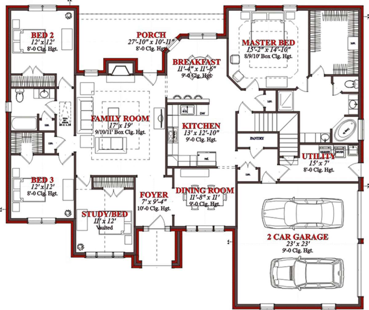 Floorplan 1 for House Plan #1070-00026