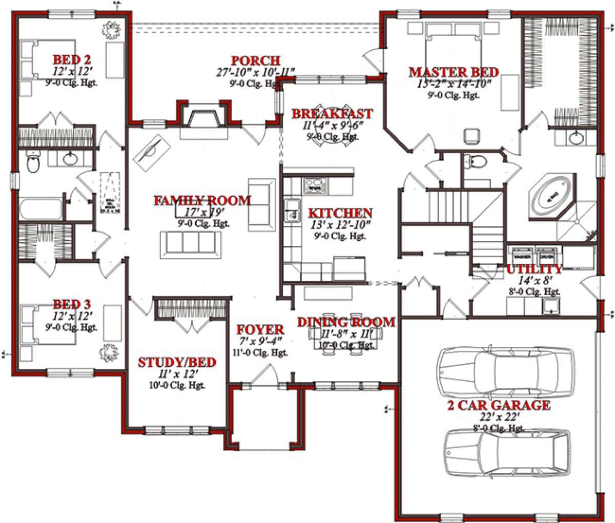 Floorplan 1 for House Plan #1070-00027