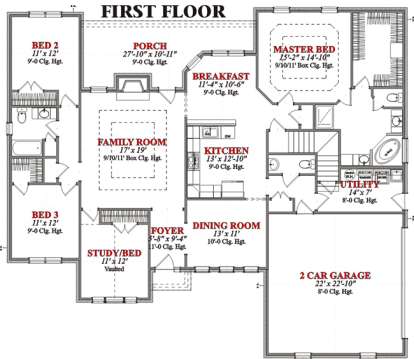 Floorplan 1 for House Plan #1070-00028