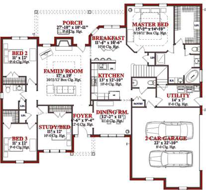 Floorplan 1 for House Plan #1070-00029