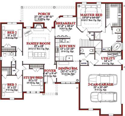 Floorplan 1 for House Plan #1070-00029