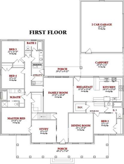 Floorplan 1 for House Plan #1070-00032