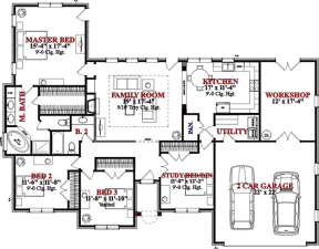 Floorplan 1 for House Plan #1070-00033