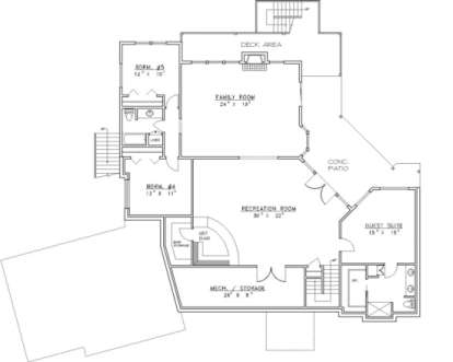 Basement Floor for House Plan #039-00258