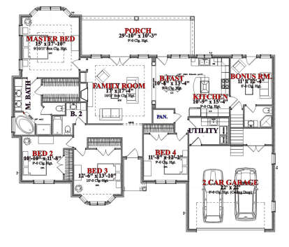 Floorplan 1 for House Plan #1070-00034