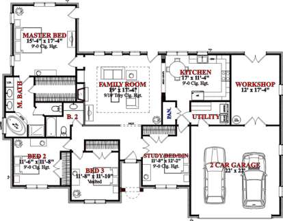 Floorplan 1 for House Plan #1070-00034