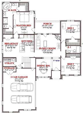 Floorplan 1 for House Plan #1070-00040