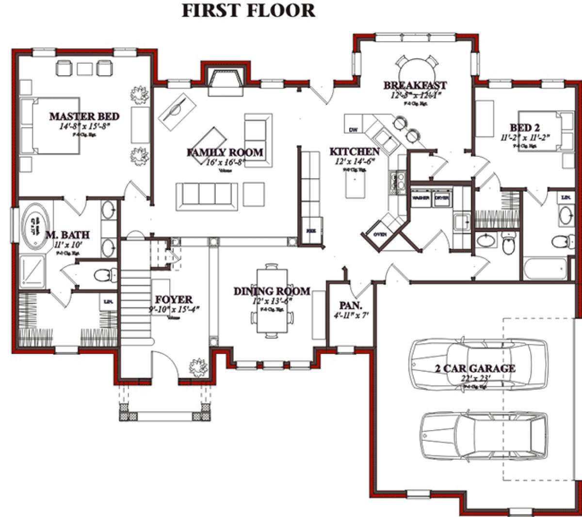 Floorplan 1 for House Plan #1070-00043