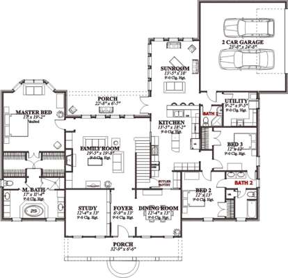 Floorplan 1 for House Plan #1070-00044