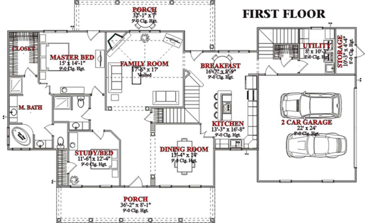 Floorplan 1 for House Plan #1070-00050