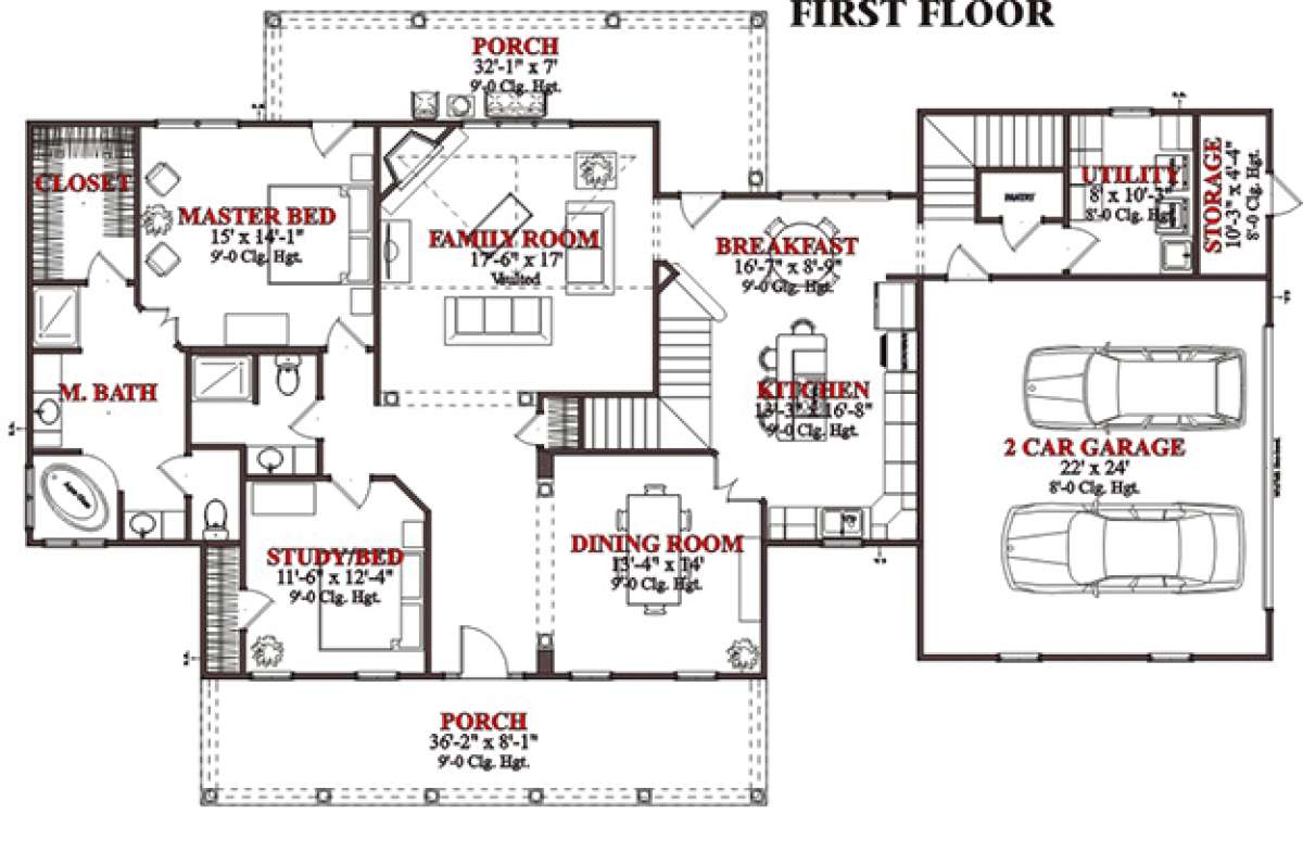 Floorplan 1 for House Plan #1070-00052