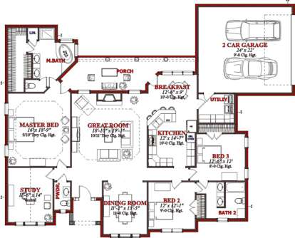 Floorplan 1 for House Plan #1070-00055