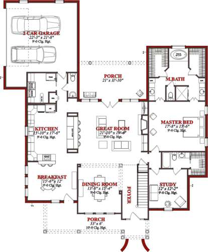 Floorplan 1 for House Plan #1070-00065