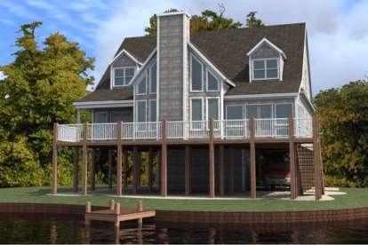 Coastal House Plan #1070-00066 Elevation Photo