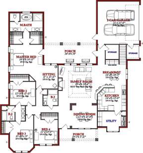 Floorplan 1 for House Plan #1070-00068