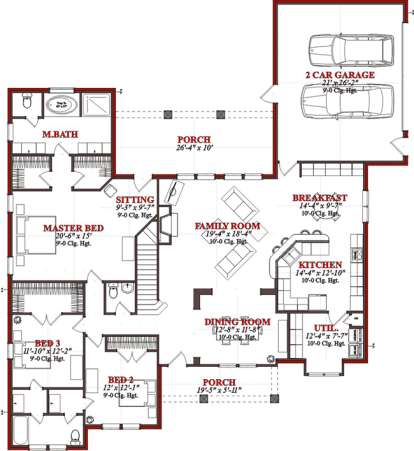 Floorplan 1 for House Plan #1070-00069