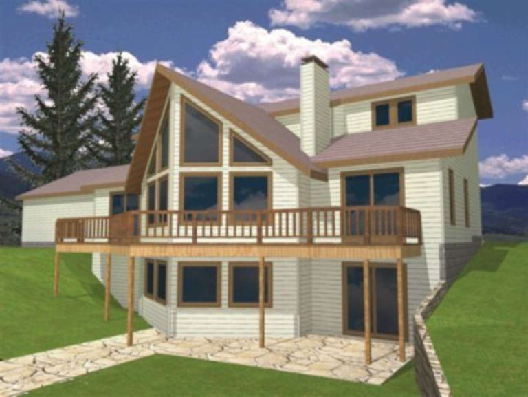 Vacation House Plan #039-00262 Elevation Photo