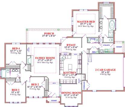 Floorplan 1 for House Plan #1070-00077