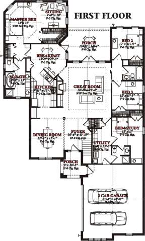 Floorplan 1 for House Plan #1070-00079