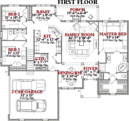 Floorplan 1 for House Plan #1070-00082