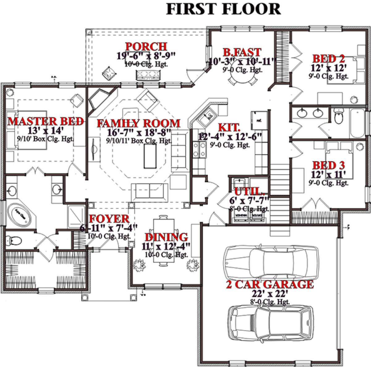 Floorplan 1 for House Plan #1070-00084