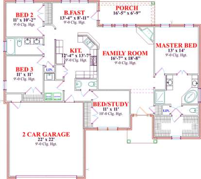 Floorplan 1 for House Plan #1070-00085