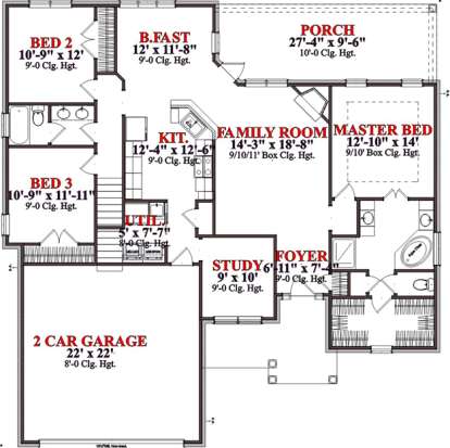 Floorplan 1 for House Plan #1070-00086