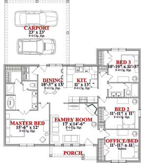 Floorplan 1 for House Plan #1070-00087