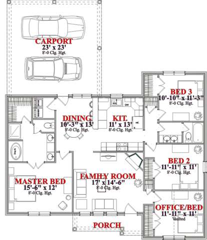 Floorplan 1 for House Plan #1070-00087