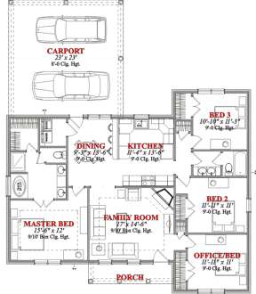 Floorplan 1 for House Plan #1070-00088