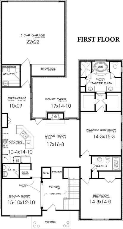 Floorplan 1 for House Plan #1070-00091