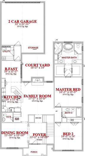 Floorplan 1 for House Plan #1070-00092