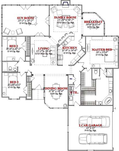 Floorplan1 for House Plan #1070-00093