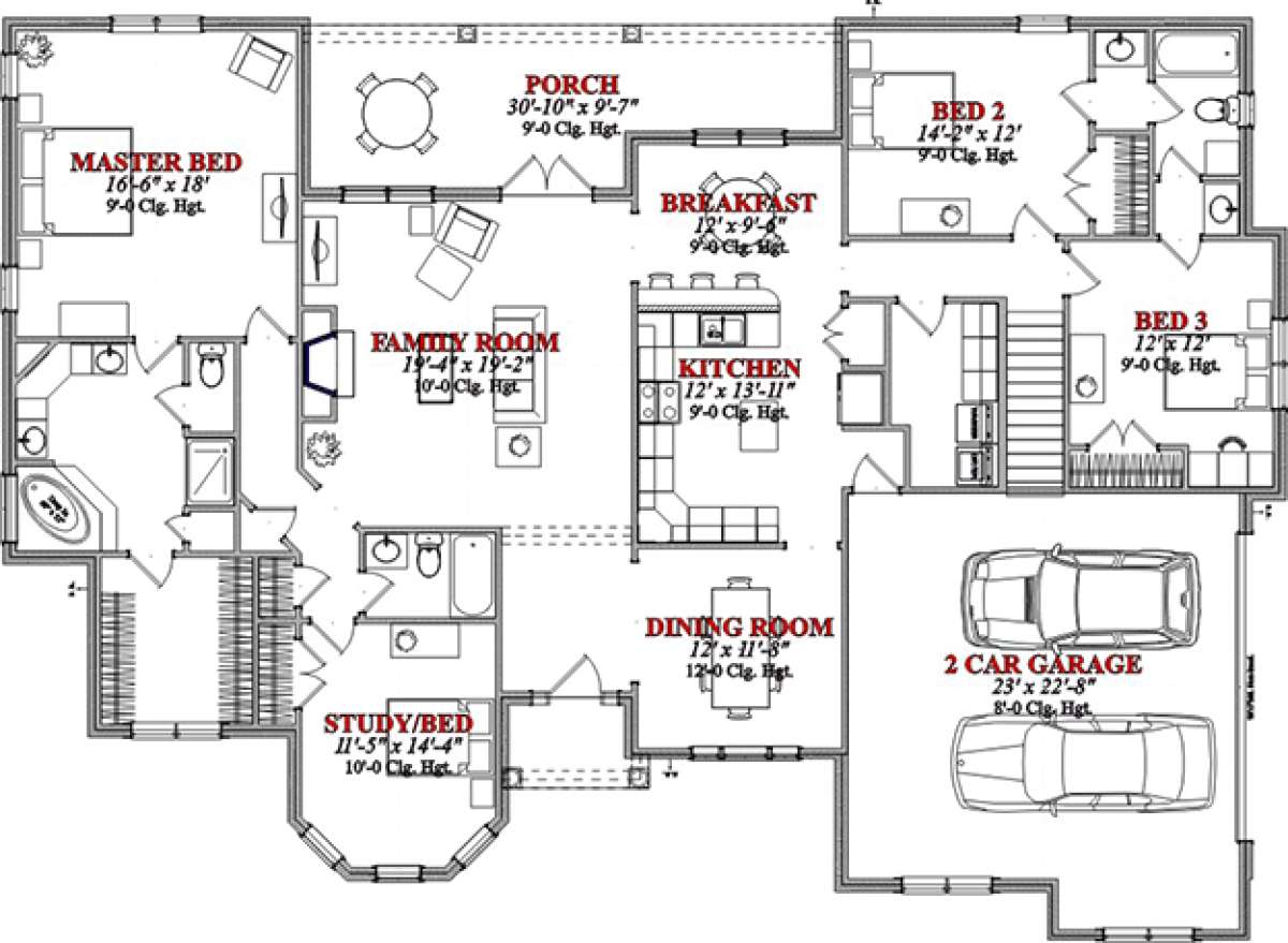 Floorplan 1 for House Plan #1070-00096