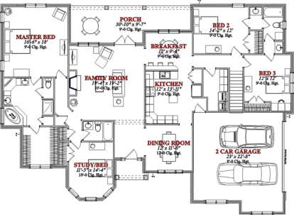Floorplan 1 for House Plan #1070-00096