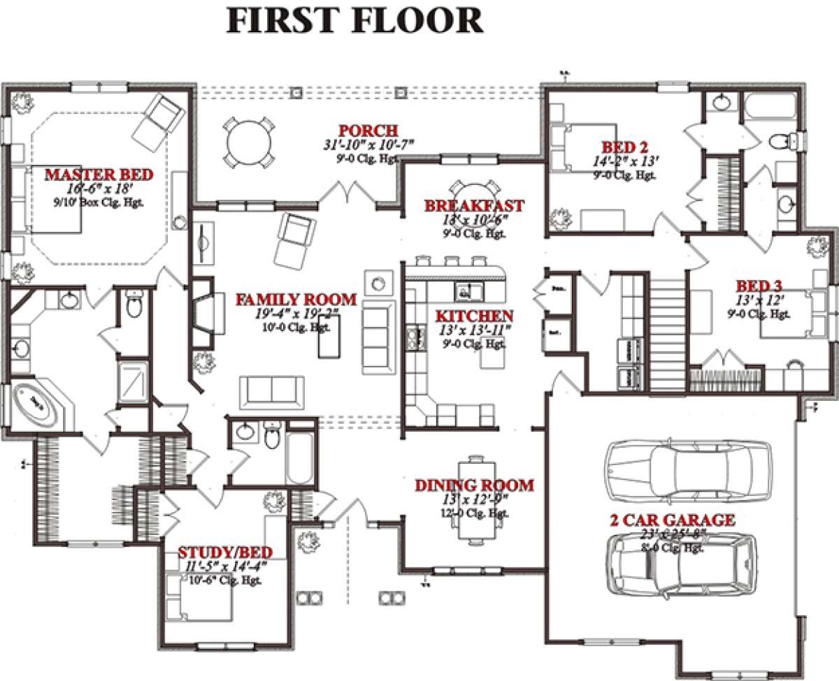 Floorplan 1 for House Plan #1070-00098