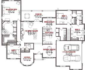 Floorplan 1 for House Plan #1070-00101