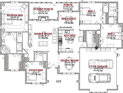 Floorplan1 for House Plan #1070-00102