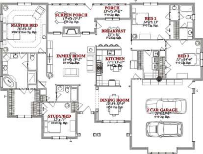 Floorplan 1 for House Plan #1070-00102