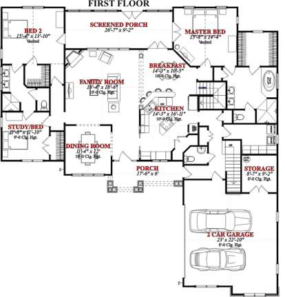 Floorplan 1 for House Plan #1070-00103