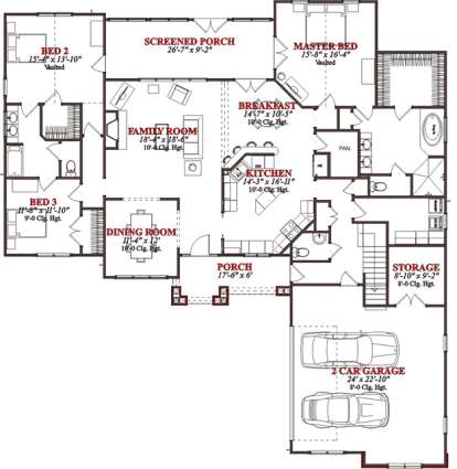 Floorplan 1 for House Plan #1070-00104